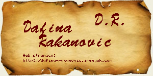Dafina Rakanović vizit kartica